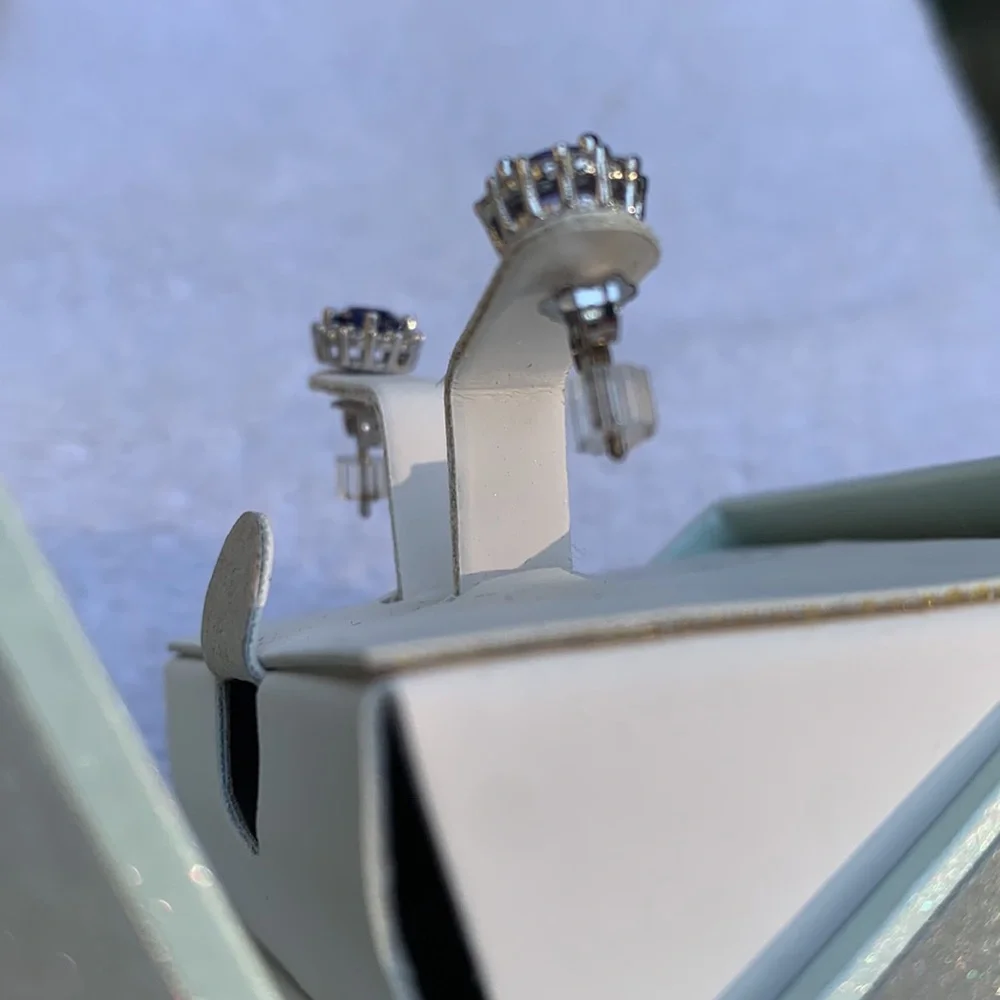 KIERA COUTURE- ZIRCONIA FROM SWAROVSKI EARRINGS-STERLING SILVER 🆕💜 - Picture 4 of 6